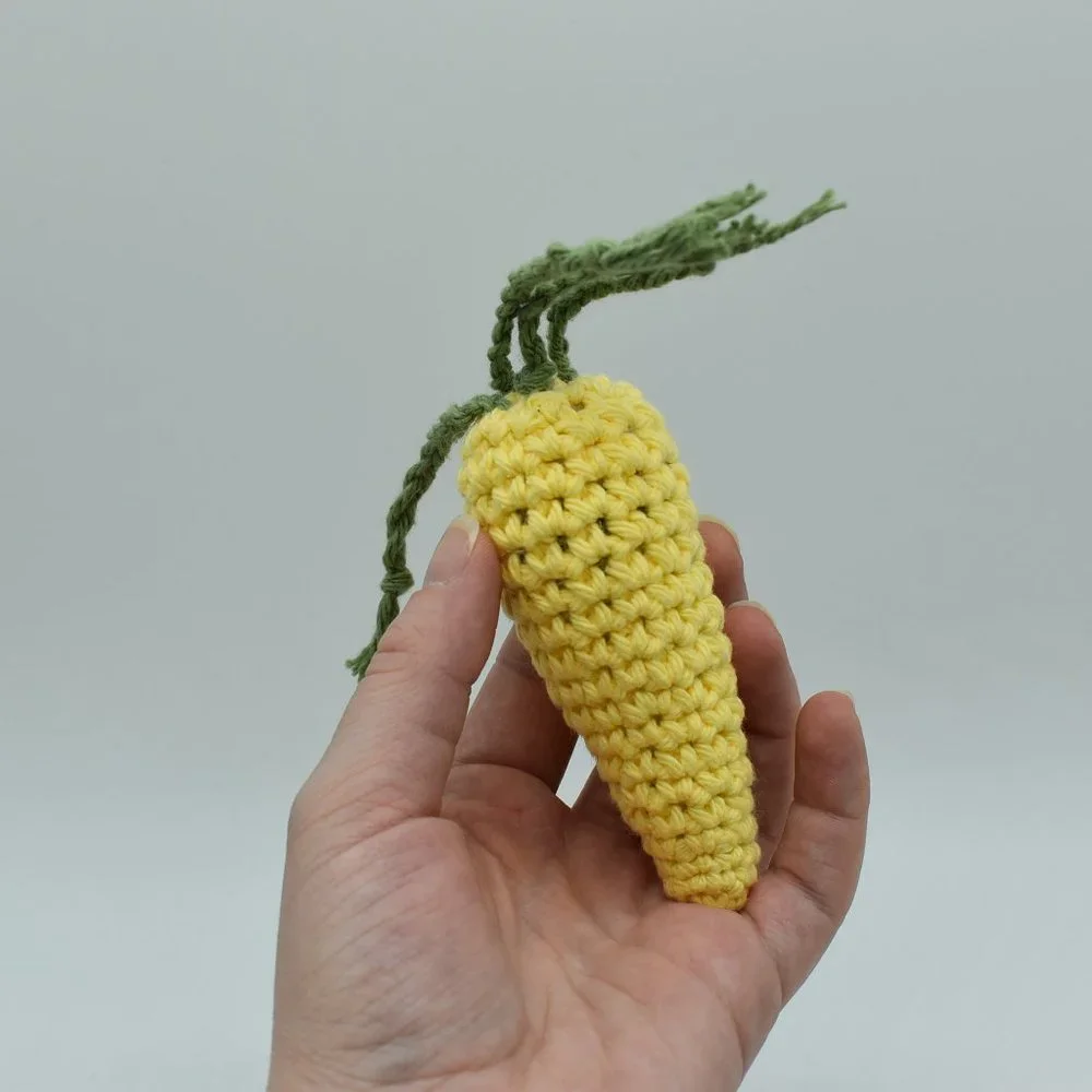 Hand Crafted Crochet catnip carrot cat toy